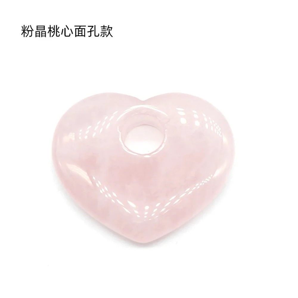 Natural Stone Pink Crystal Pendant Rose Quartz Heart Shape Charms for Jewelry Making DIY Necklace Crystal Pendants Accessories