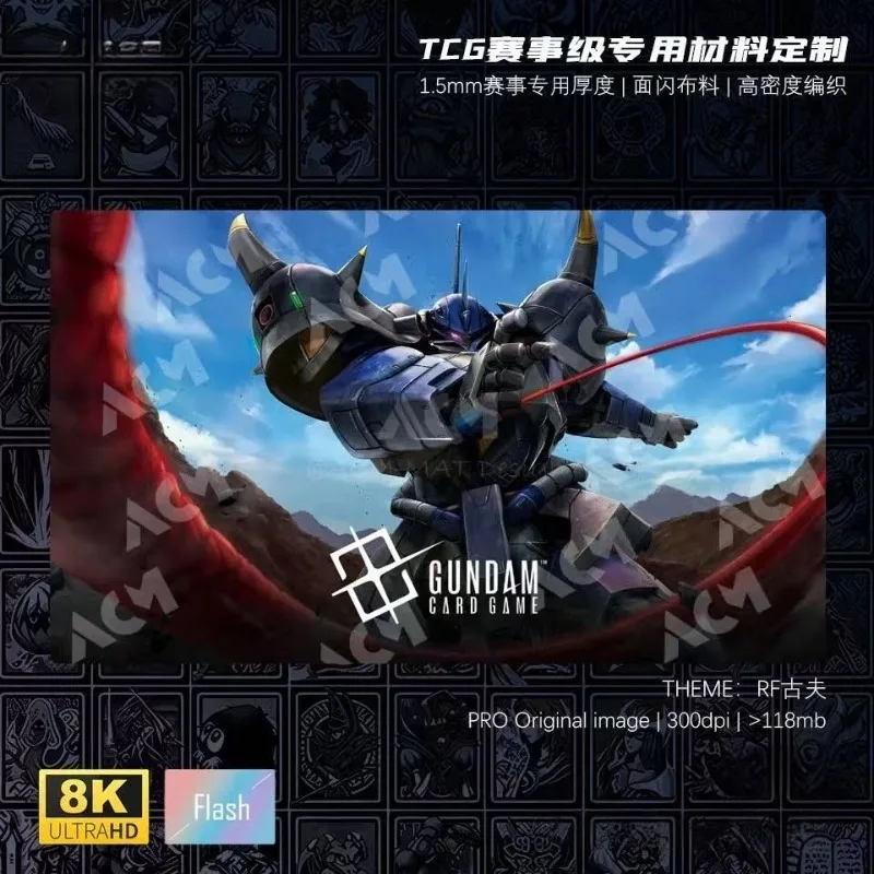 

Игровой коврик GUNDAM Zaku OMS-07RF Gouf Face Flash Single Playmat GCG DIY Card Group Series Principality of Zeon, резиновый, для настольных игр, подарки