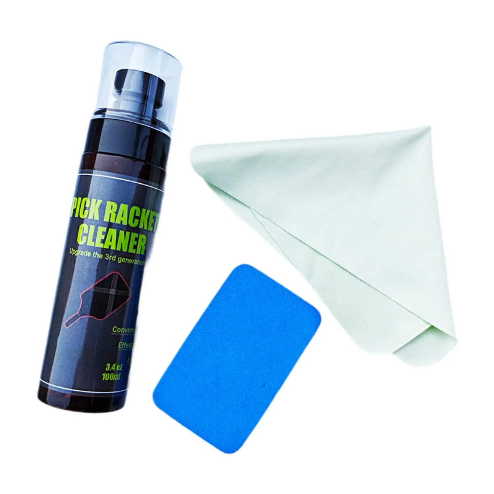 Pickleball Paddle Cleaner with Sponge 100 ml Cleaning Agent Portable Removes Oils Dirt Stubborn Grime Pickleball Racket Cleaner