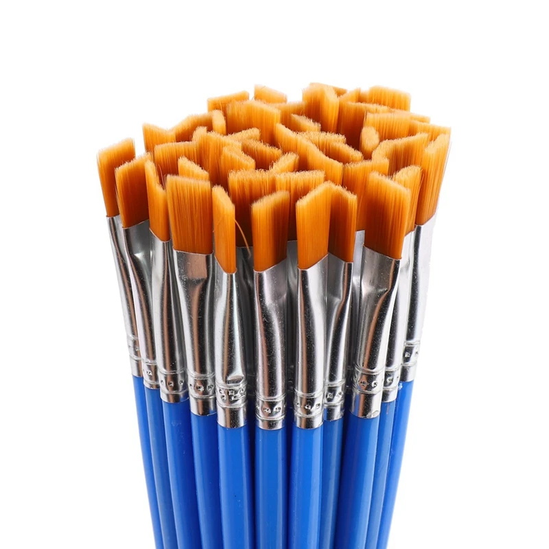 حار TTKK مجموعة فرش الطلاء 250 قطعة الاطفال النايلون شعر مسطح صغير النفط المائية الفنان مجموعات الرسم السائبة للأطفال