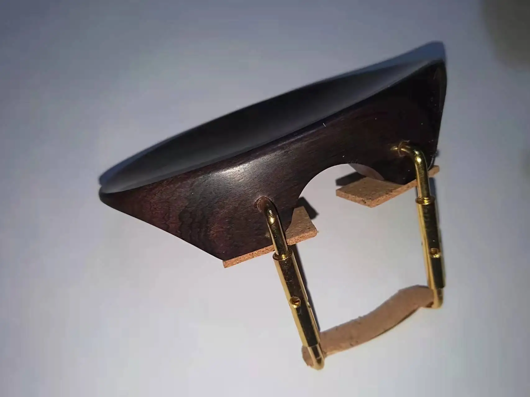 1 PC VIOLA Chin Rest Ebony Natural Color With Clamp Installed for 15 to 16 Inches