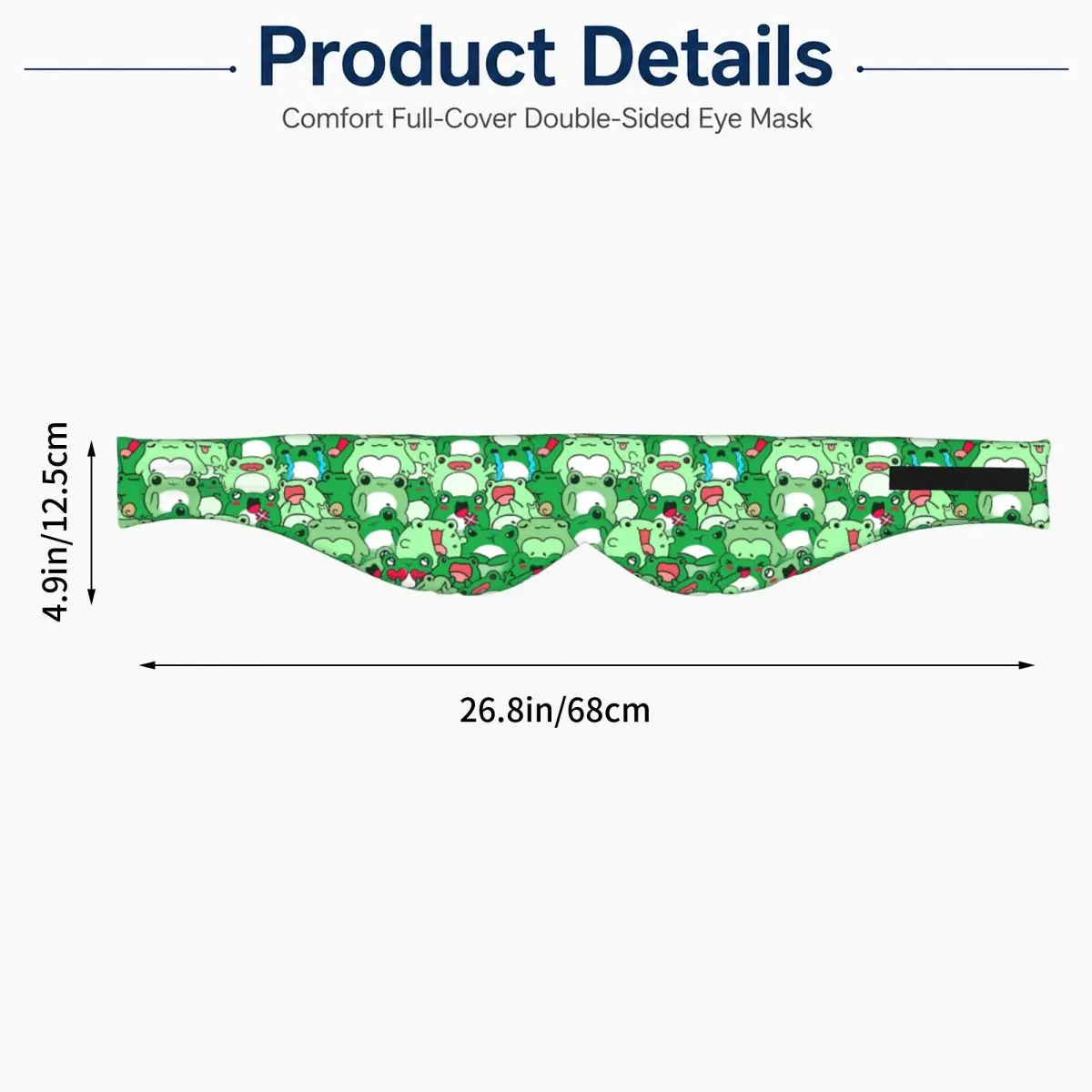 Crowded Cute Frog Pattern sleep mask Light Blocking Portable Eye Cover for Girls Boys Office Nap Party Gift Eyeshade eyepatch view 2