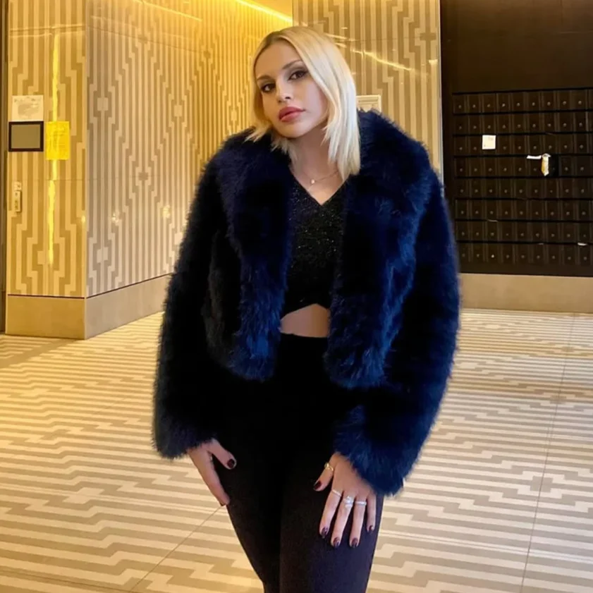 KONDALA Women Fall Winter Faux Fur Coat Jacket Big Lapel Coat New 2025 Fashion Elegant High Street Casual Romantic Loose Coat