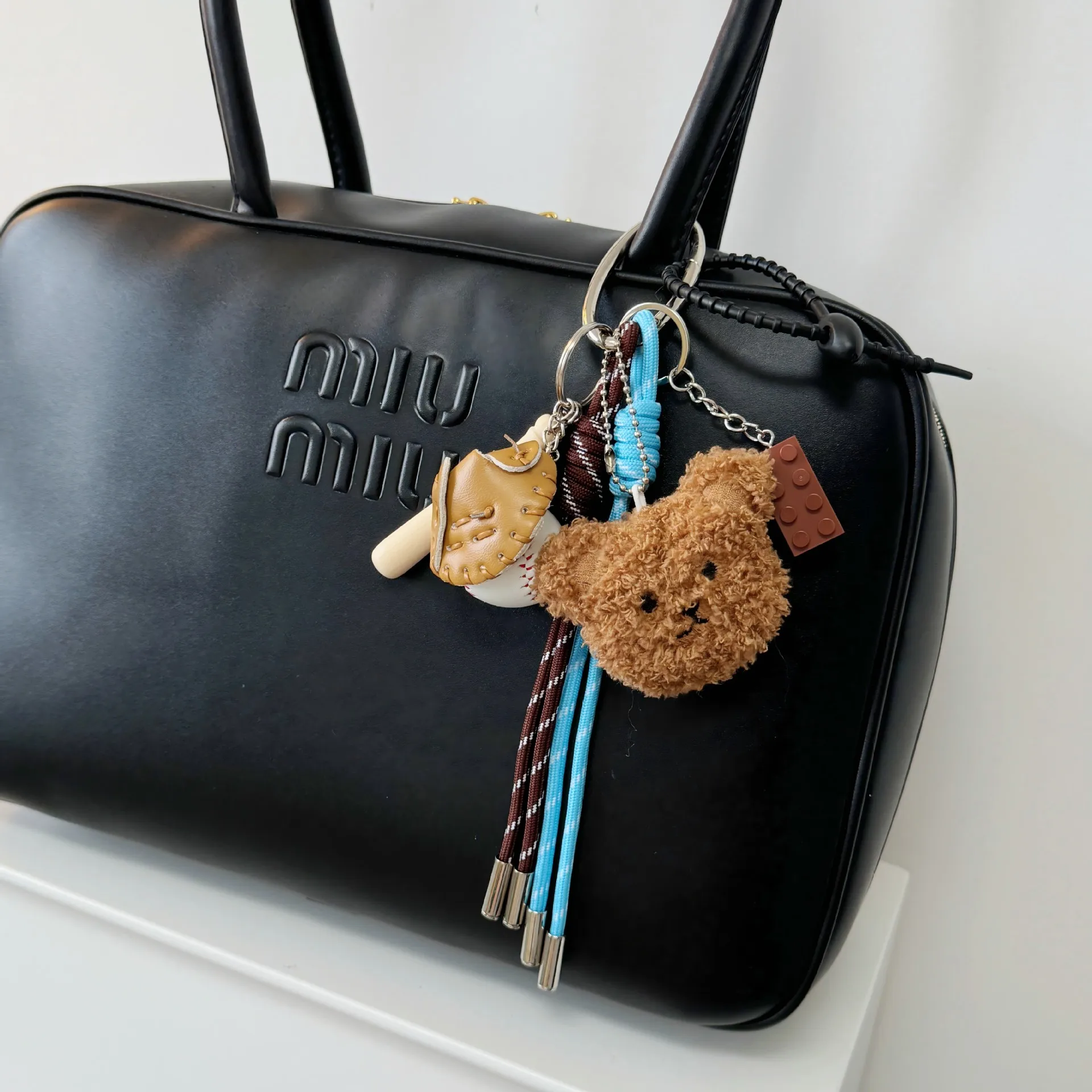 Ins style keychain Animal series backpack pendant Handmade woven rope DIY cute hanging decoration