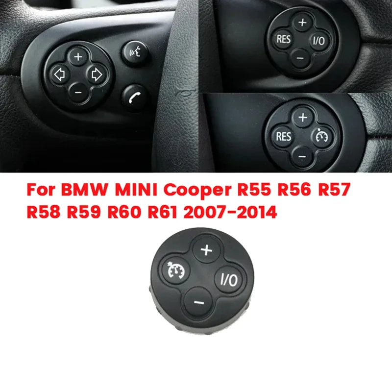 For BMW MINI Cooper R55 R56 R57 R58 R59 R60 R61 Steering Wheel Volume Adjust Switch Cruise Control Button Cover Trim