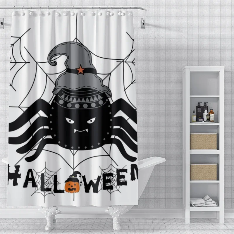 Home decoration shower curtains bathroom waterproof curtain fabric Modern Nordic Living Room happy Halloween Autumn Pumpkin