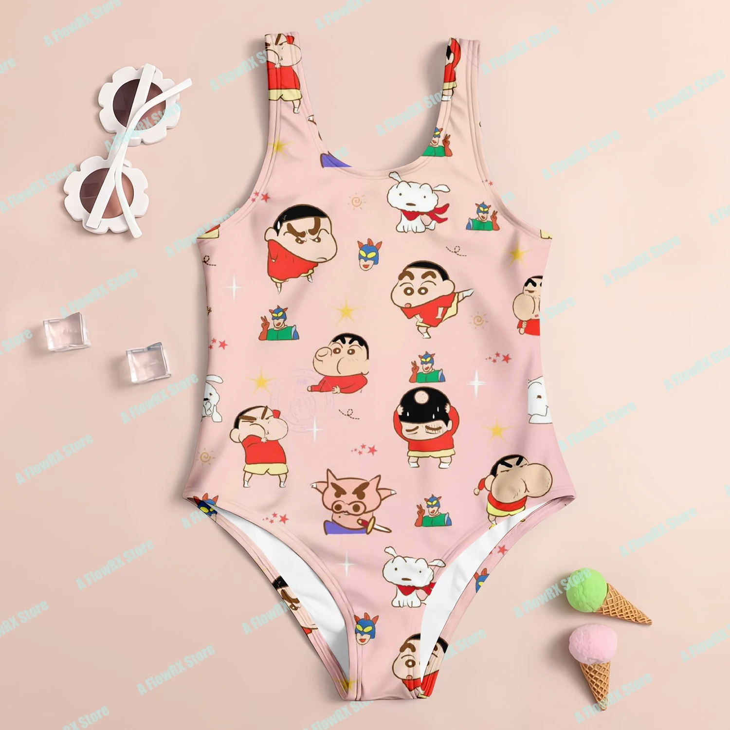 

Облегающий купальник Crayon Shin Chan 3D, идеально подходит для повседневного использования на открытом воздухе, подходит для мужчин, женщин, взрослых и детей, дышащий, удобный