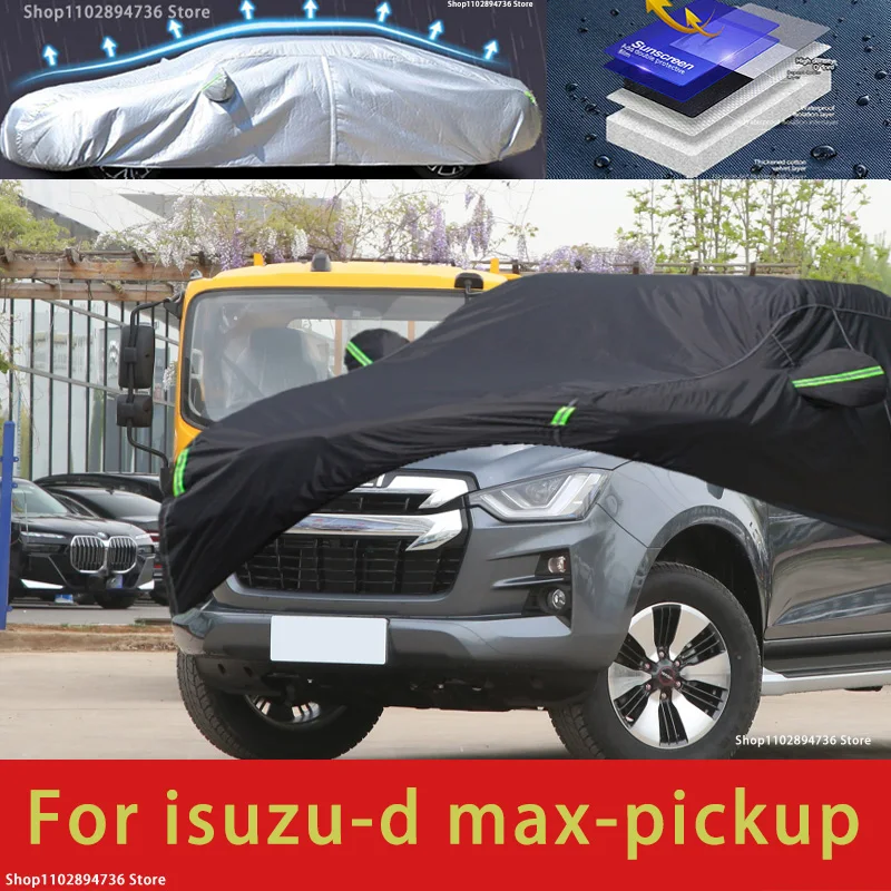 

For ISUZU D max Fit Outdoor Protection Full Car Covers Snow Cover Sunshade Waterproof Dustproof Exterior black car cover