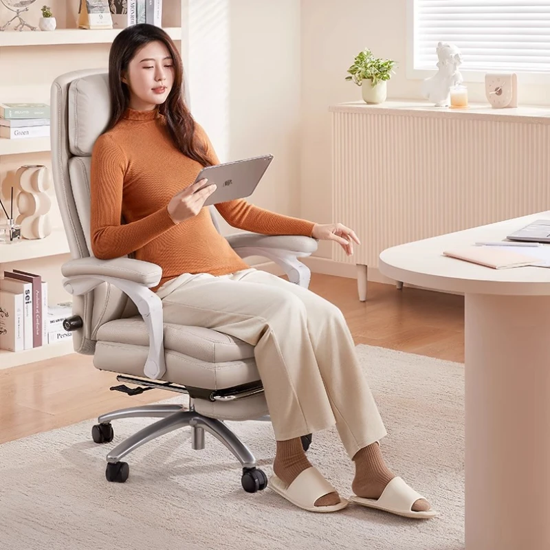 

Luxury Swivel Boss Chair Footrest Designer Lift Long Sitting Nordic Chair High Quality Art European Silla Escritorio Furniture