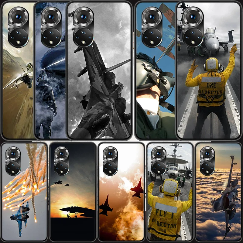 Military Aircraft Warship Fighter Phone Case For Honor 50 20 Pro 1020i 10 9 Lite 9X 8A 8S 8X 7S Huawei P SmartZ 2021 Y5 Y6 Y7 Y9