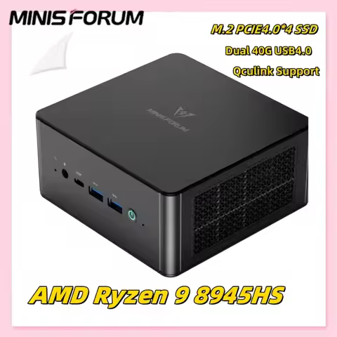 MINISFORUM UM880 PRO AMD Ryzen 9 8945HS Mini PC Dual DDR5 5600MHz M.2 PCIE4.0*2 SSD 2*2.5G RJ45 OCulink Desktop Gaming PC