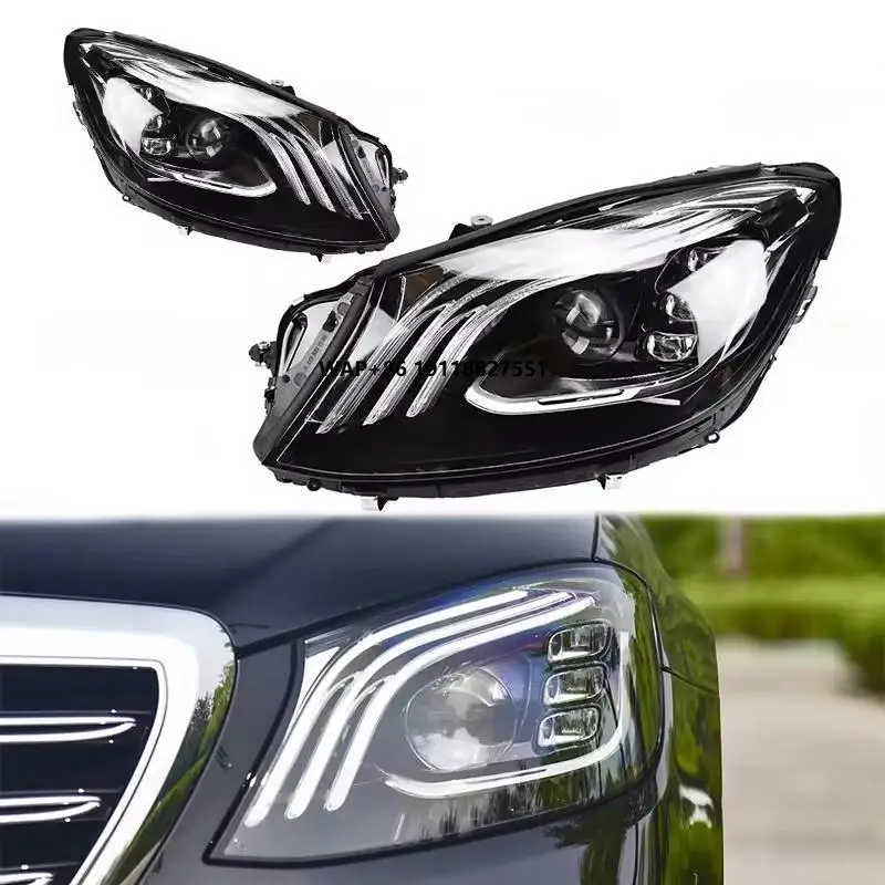 

S Class W222 Old to New S63s TI Style LED Headlights for W222 Facelift Headlights Intelligent