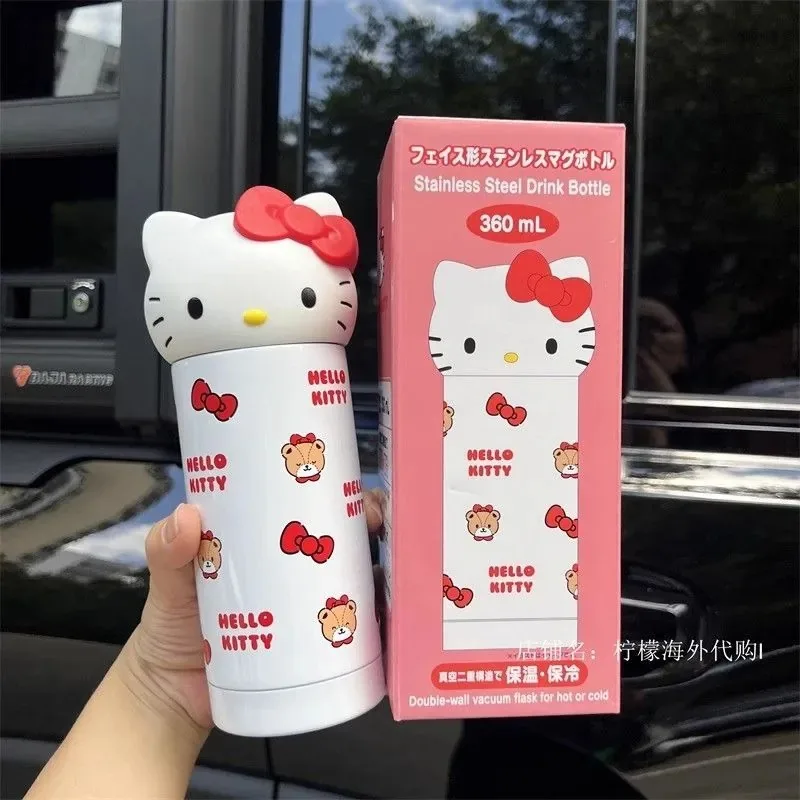 

New Kawaii Genuine Sanrio Hello Kitty Stainless Steel Thermos Cup Melody Cute 3D Modeling Cold Insulation Portable Water Bottle