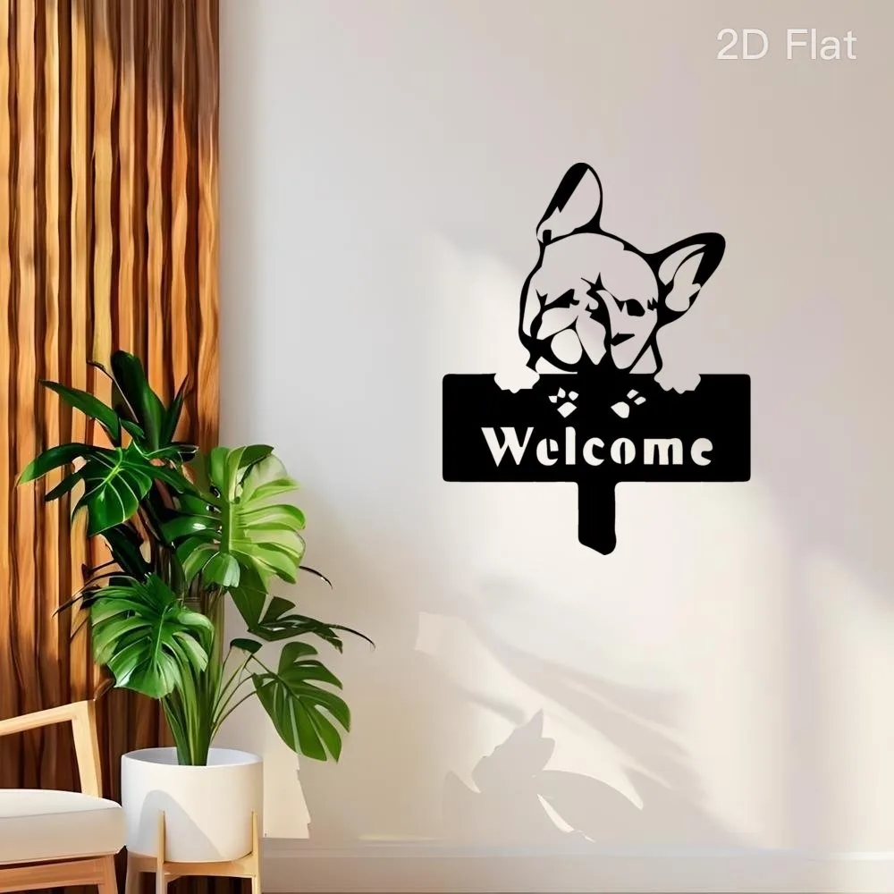 French Bulldog Welcome Wall Art Ideal for Living Room Home & Garden Walls Decor