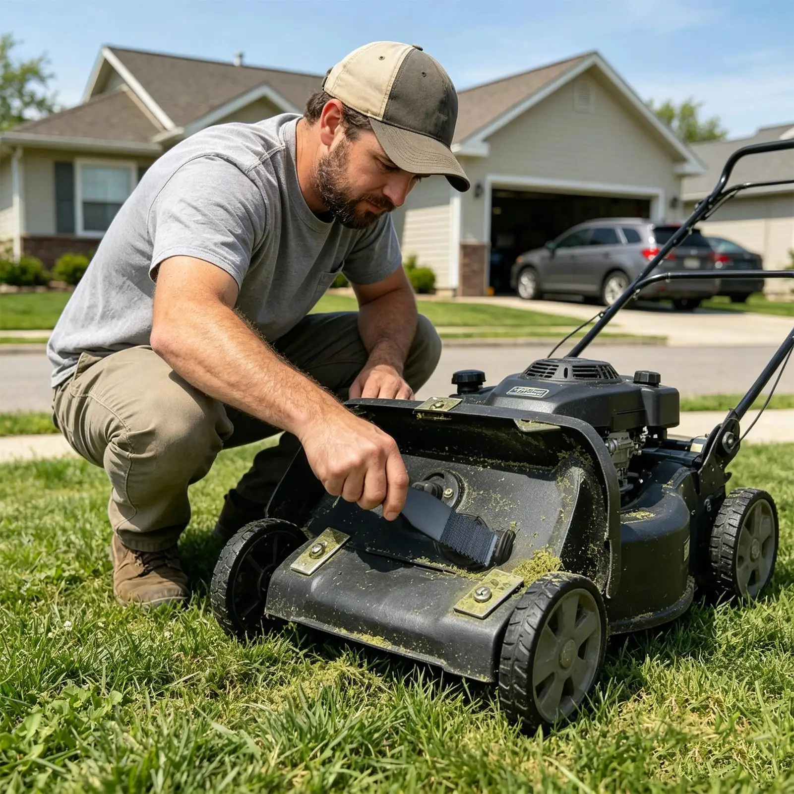Lawn Mower Deck Scraper Heavy Duty Grass Dirt Grime Remover Portable Cleaner Tool Ergonomic Mower Maintenance For Garden Shed