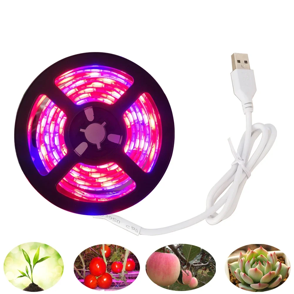 5V USB LED Grow Light Full Spectrum LED Strip Light waterproof 5050 60led Chip Phyto Lamps For flower Greenhouse Plant Grow