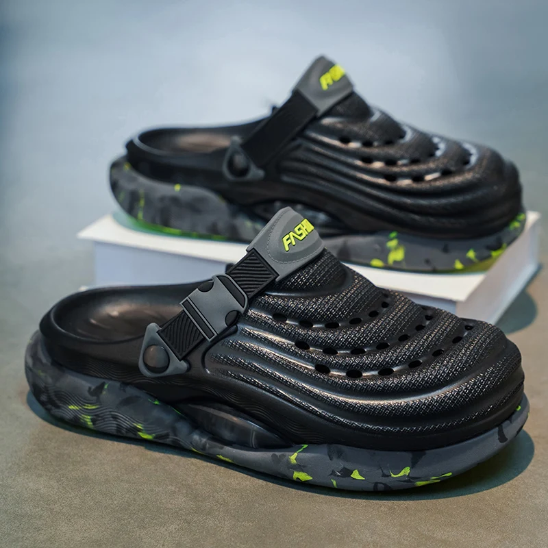 Unisex Summer Shoes Casual Clogs for Men Fashion Thick-bottom EVA Sandals Lightweight Quick-dry Beach Shoes Outdoor Slippers