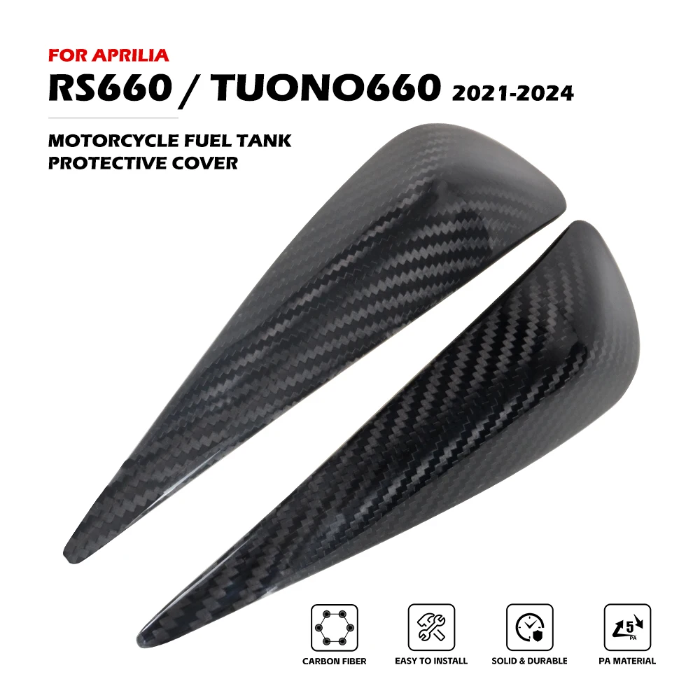 High-quality Motorcycle tank carbon fiber protective cover suitable For Aprilia RS660 & Tuono 660 2021-2024 Fuel tank protector