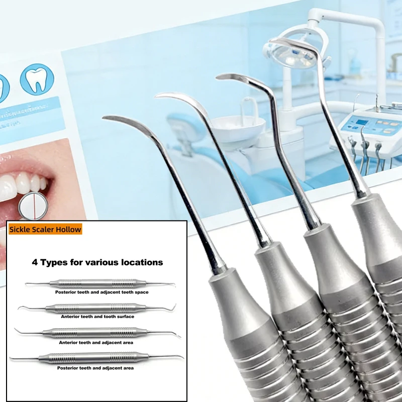 

1set Dental Stainless Steel Scaler Double-Ended Teeth Cleaning Tool Kit Dentistry Instrument