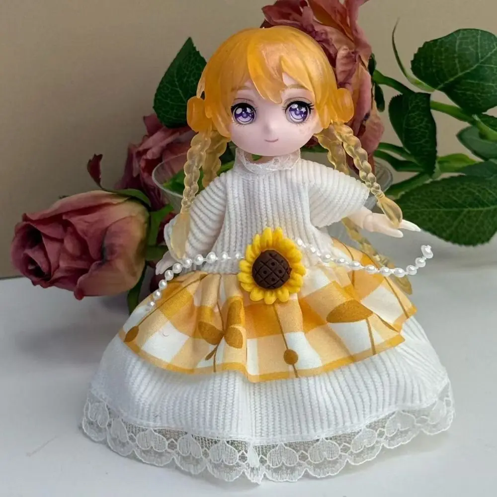 Corps de poupée multi-articulations sphériques, 9.5cm de hauteur, 13cm de hauteur, figurine BJD, poupée nue, dessin animé Manga, visage, ensemble jupe corporelle mobile