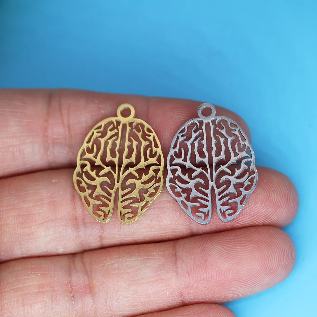 3pcs/lot Brain Neurology Biology pendant Charm for Jewelry Making fit Stainless Steel Charm Bracelet Necklace Pendant DIY Crafts