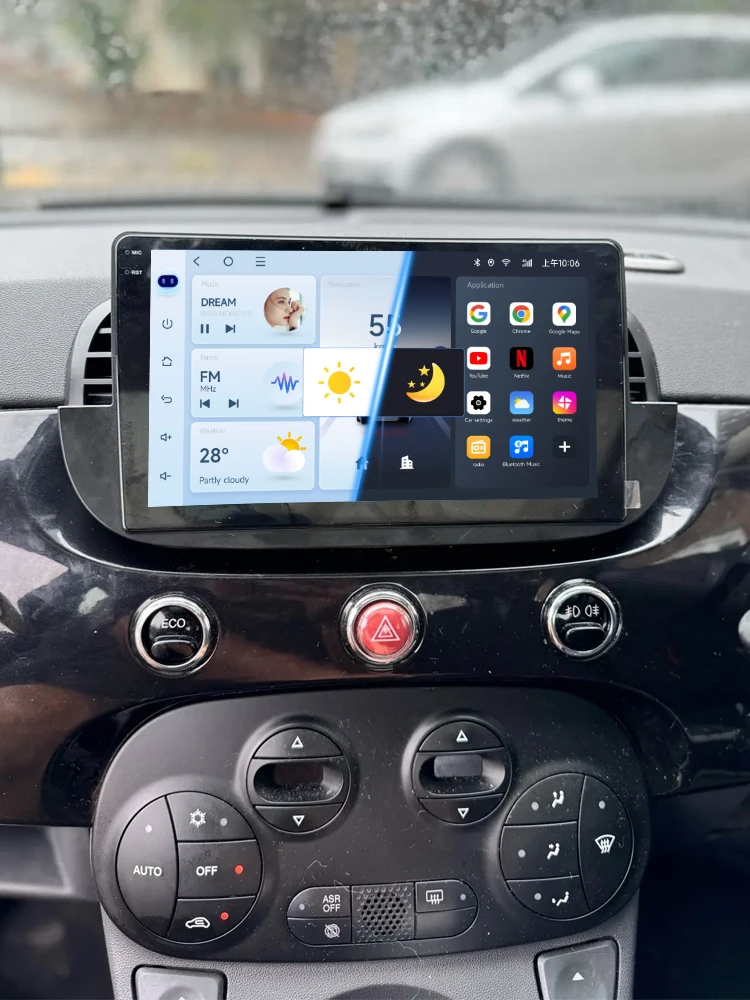 JIUYIN 9 "Android 15 Autoradio Voor FIAT 500 2007-2015 Multimedia Draadloze CarPlay Android Auto GPS Navigatie 4G Stereo Scherm - afbeelding 2