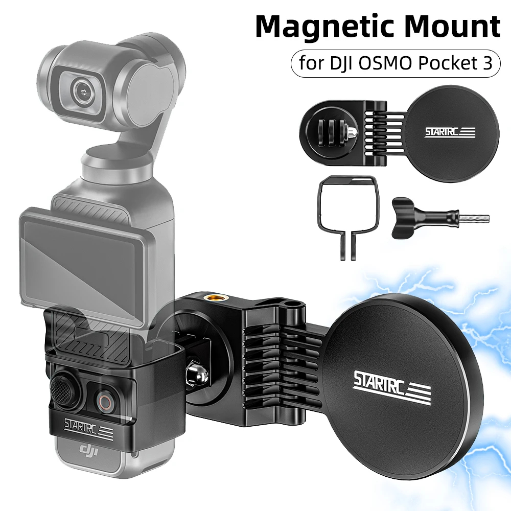 

Magnetic Mount for DJI OSMO Pocket 3 Clip Holder Mount Cycling/V-log/Multifunctional Desktop Stand Base Camera Accessories