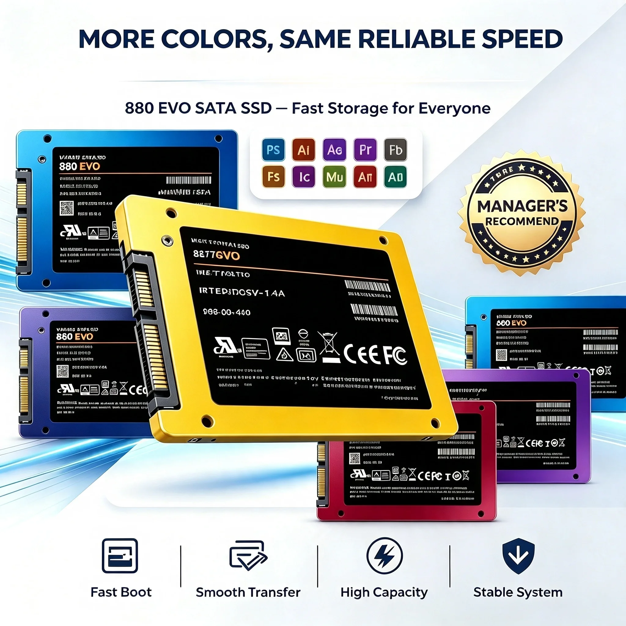 Built-in Solid State Disk 880 EVO 500GB 2.5-Inch SATA III Quick Speed SSD TLC 4K for Desktop Microcomputer Laptop System Boot Up
