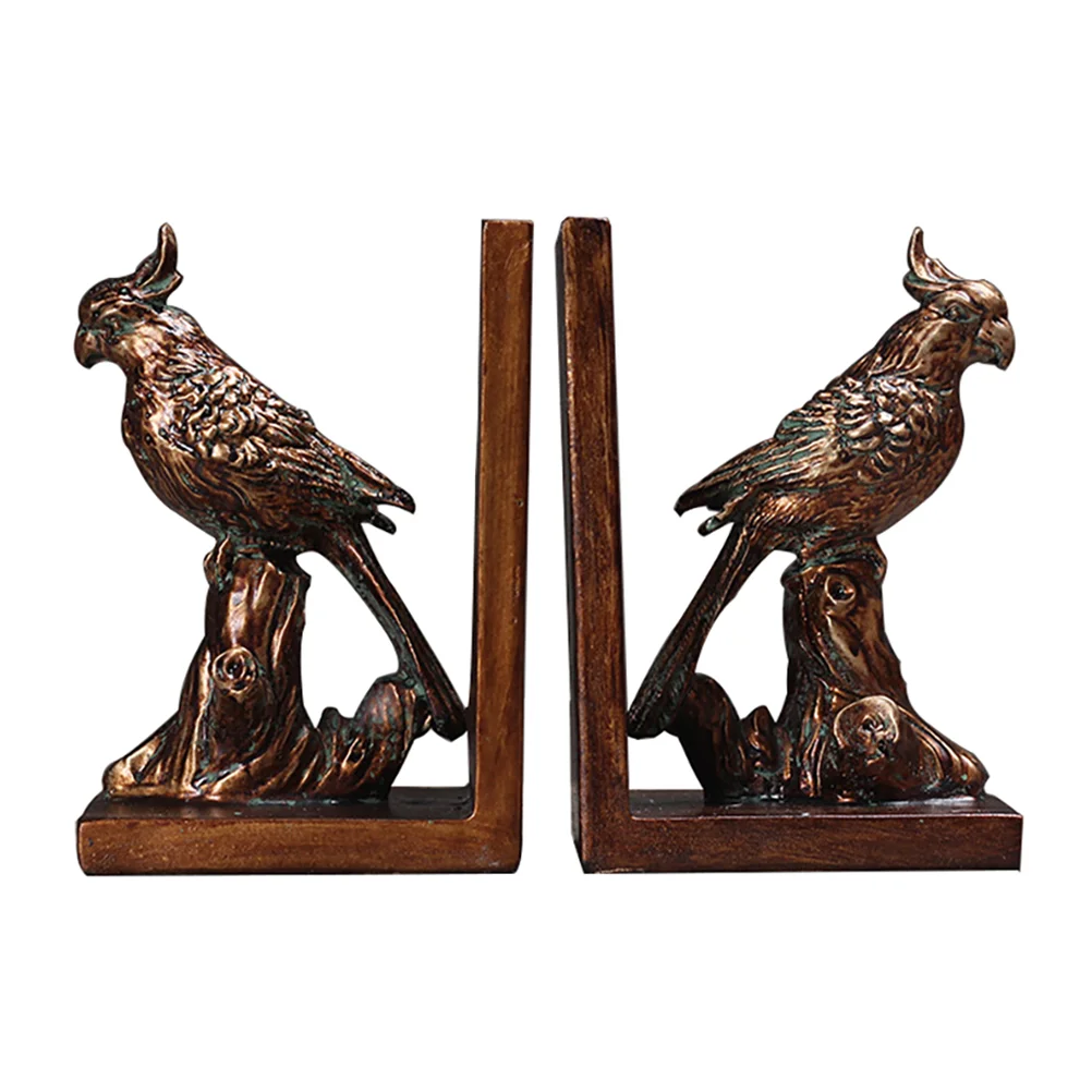 

American Parrot Bookends Organizer Desktop Adornment Stoppers for Home Decor Office Books