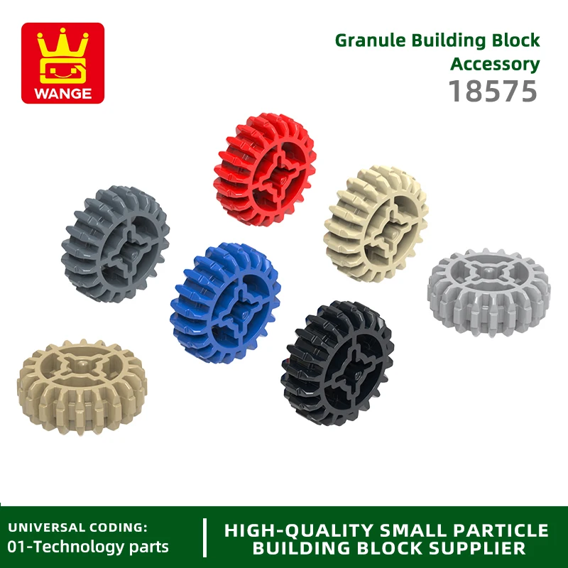 Wange 18757 100g/75PCS Gear tooth Double Bevel Brick Collections Bulk Modular compatibile per Technical MOC fai da te Building Block