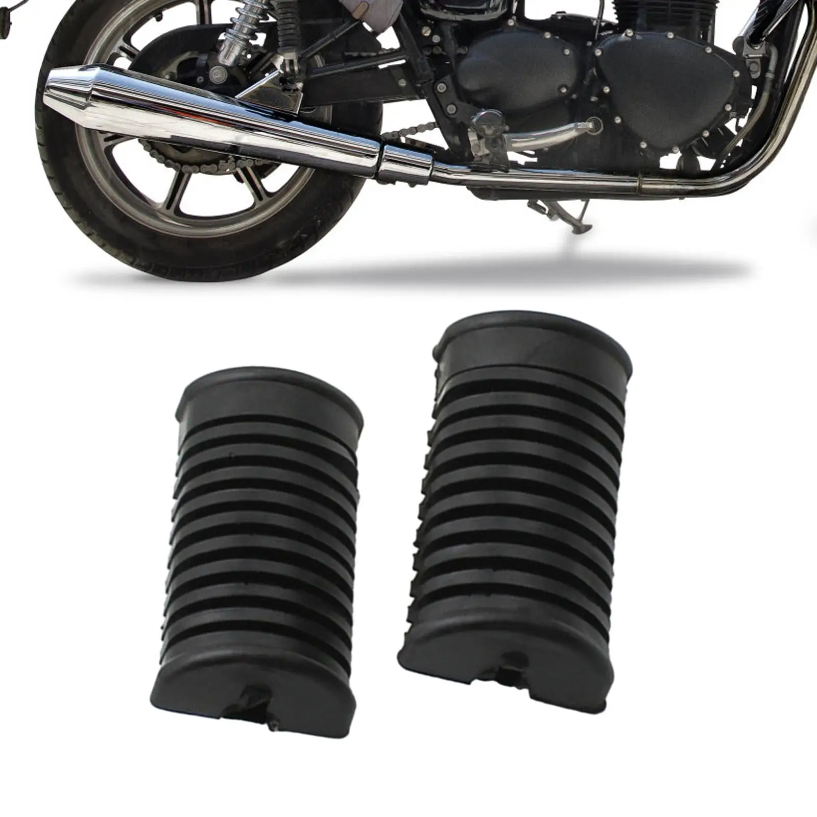 2Pcs Motorcycle Rubber Footrest Coves Black Durable Replacement Parts Footrest Rubber Pads for JH70 Dy100 Jd100 110 AX100