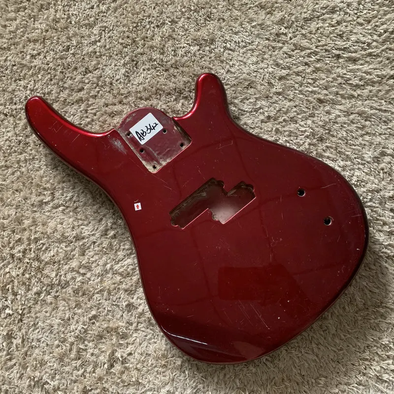 Red Color PB Bass Body Unfinished 5 String Electric Bass Right Hand with Damages and Dirty Special Sales AB342