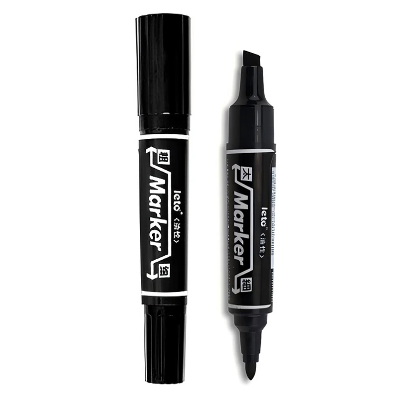 10Pcs Twin Tip Colored Permanent Markers Fine Point Waterproof Oily Black Ink for Sketchbook Painting School Art Supplies