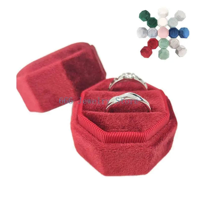 

F2TD Держатель свадебного кольца двойной слоты восьмиугольные многоцветные дисплеи для свадьбы с подключением с отступаемой