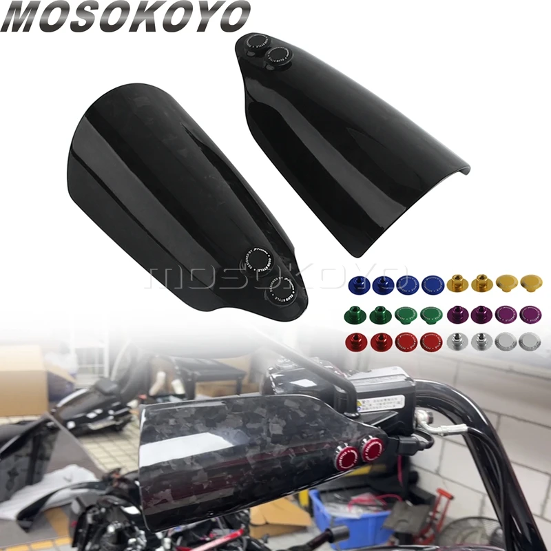 Motorcycle Handguard Protector Carbon Fiber Handlebar Hand Guard Shield Cover For Harley Touring Road King Special FLHRXS 21-25