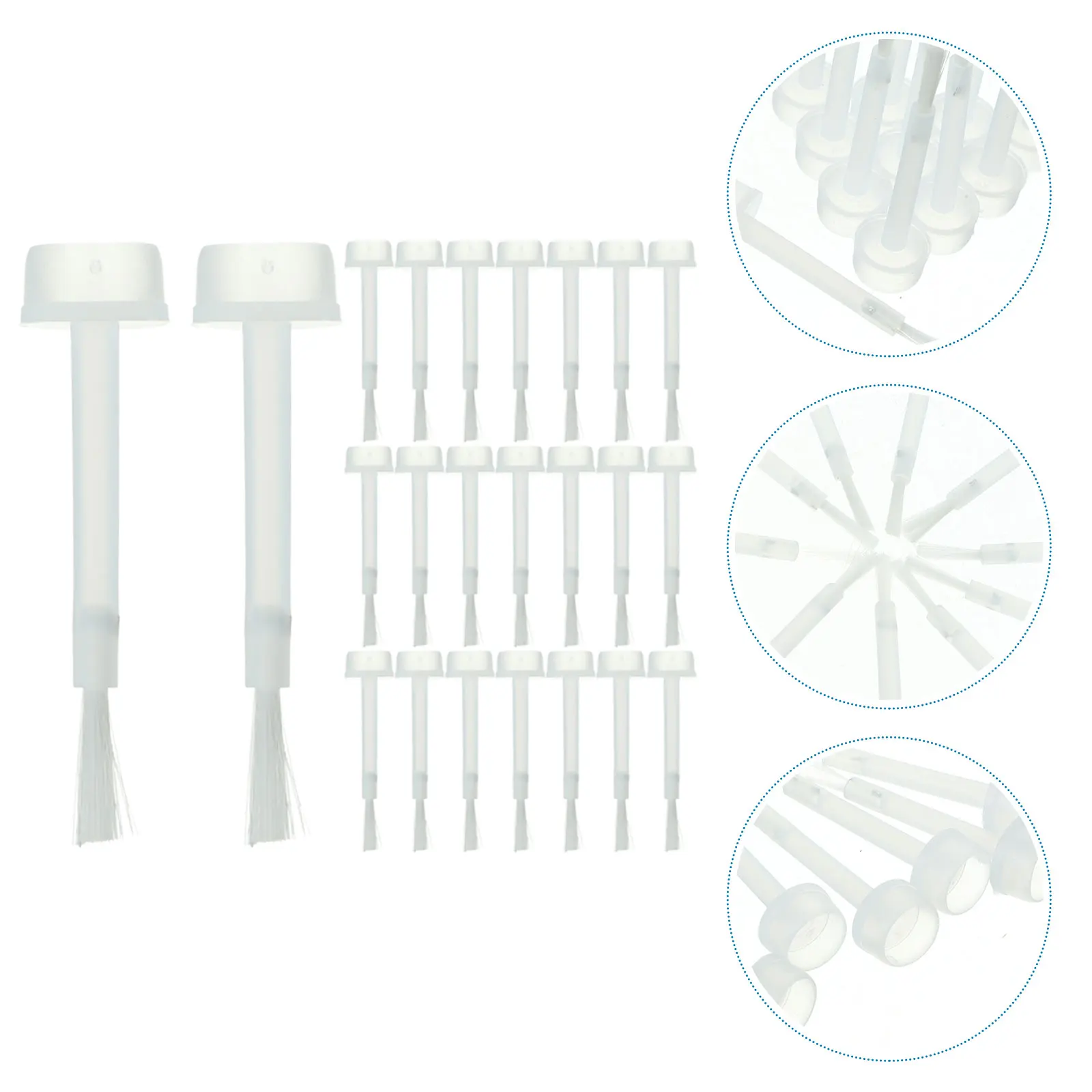 200 قطعة مسمار أداة فنية طويلة فرشاة مستديرة رئيس استبدال شعيرات لينة غير ثقب لمسمار النفط البولندية هلام الدقة