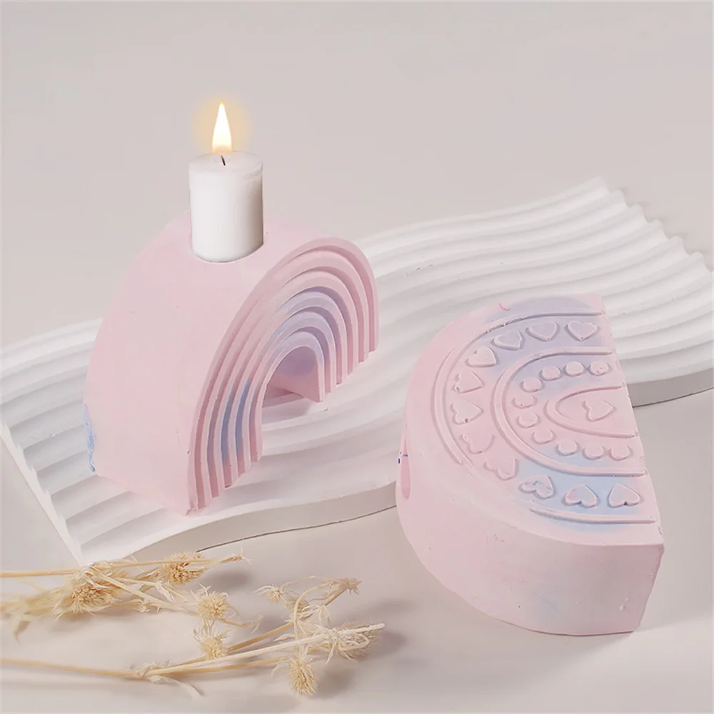 Candle Mold Easy To Clean Easy To Fall Off Silica Gel White Handicrafts Candlestick Mould Soft Pottery Mold Cement Mould