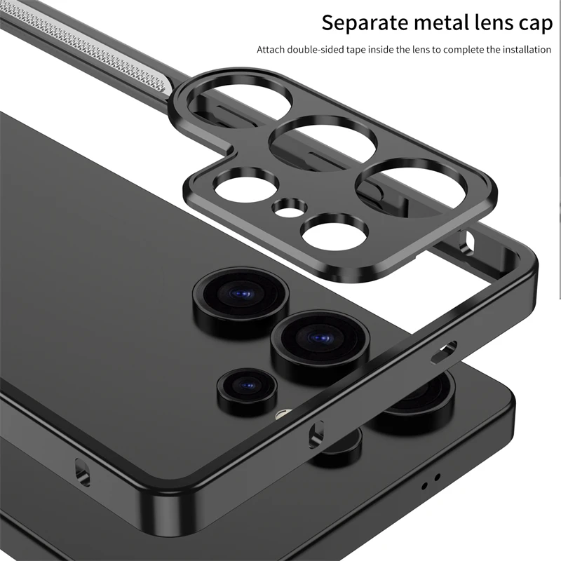 Cooling Medium Frame Phone Case For Samsung Galaxy S23 Ultra S25 Ultra Aluminium Alloy Metal Border Cover For Samsung S24 Ultra