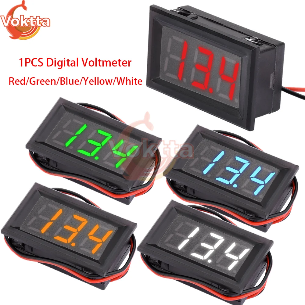 Voltímetro digital led dc 4.5v-30v, 0.56 unidades, à prova d'água, testador de tensão para carros, motocicleta, painel de medidor de exibição led