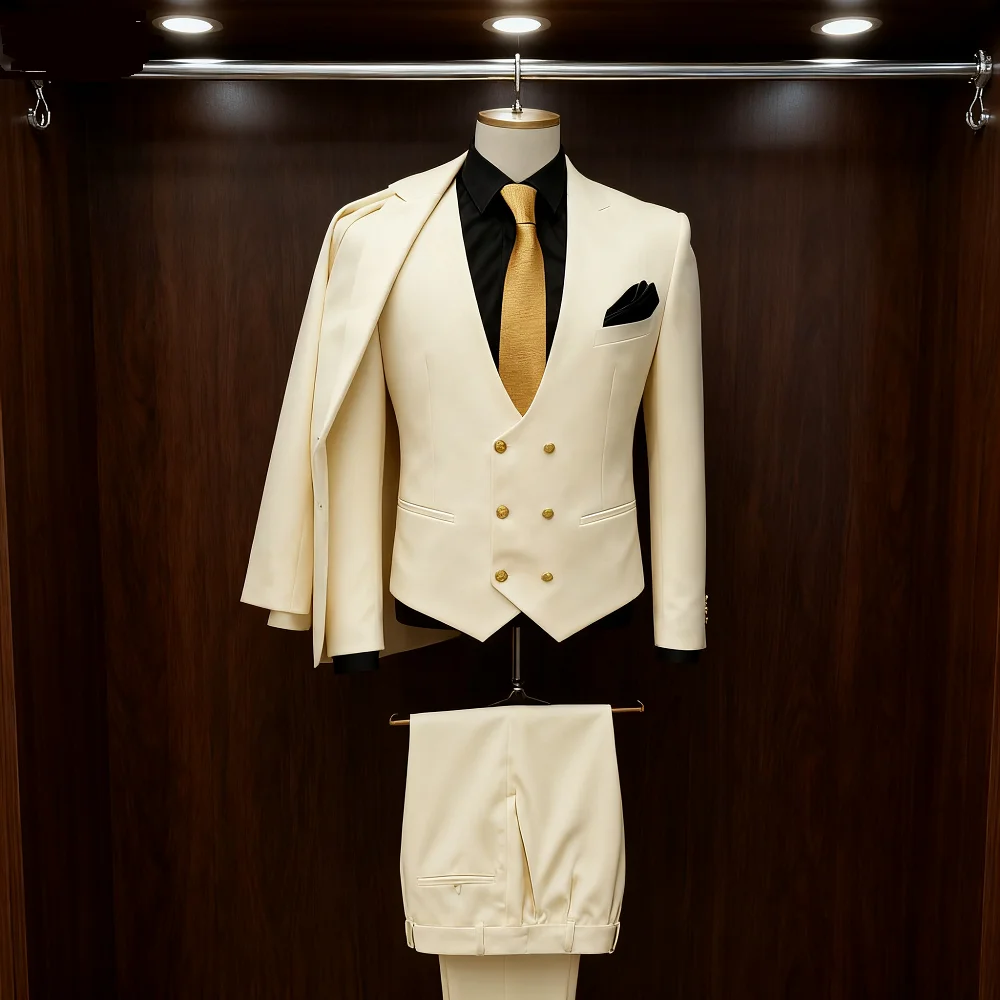 

Мужской костюм для курения из трех предметов, белый смокинг, свадебный наряд с дизайном куртки, новая мужская одежда, комплект блейзера