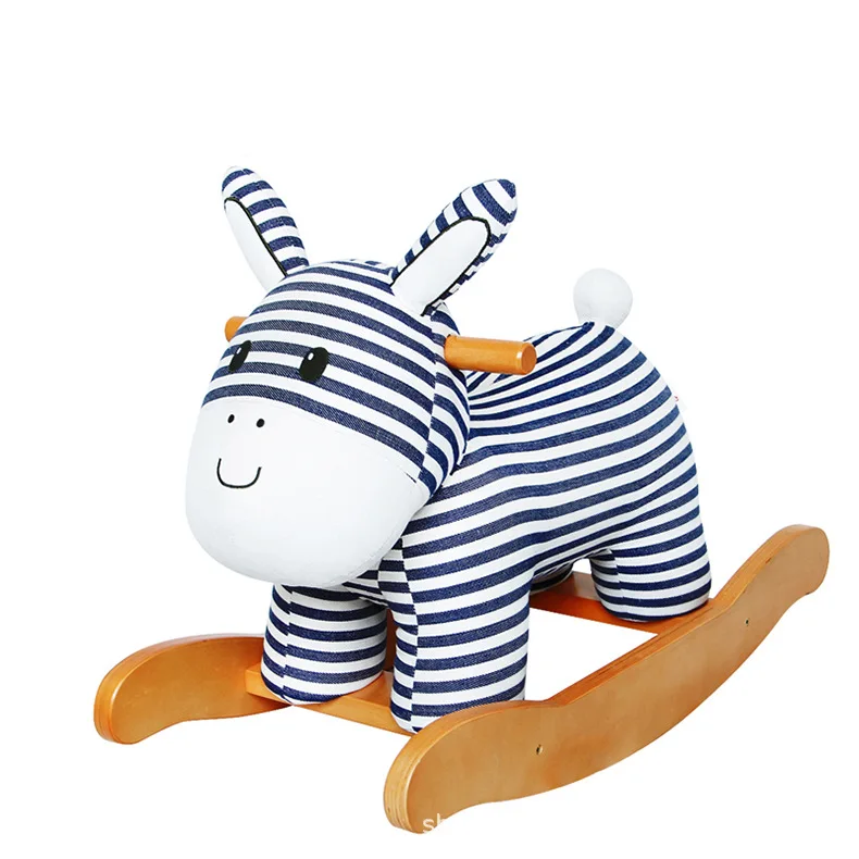 Animal Adventure | Real Wood Ride-On Plush Rocker | White and Pink Unicorn | Perfect for Ages 3+