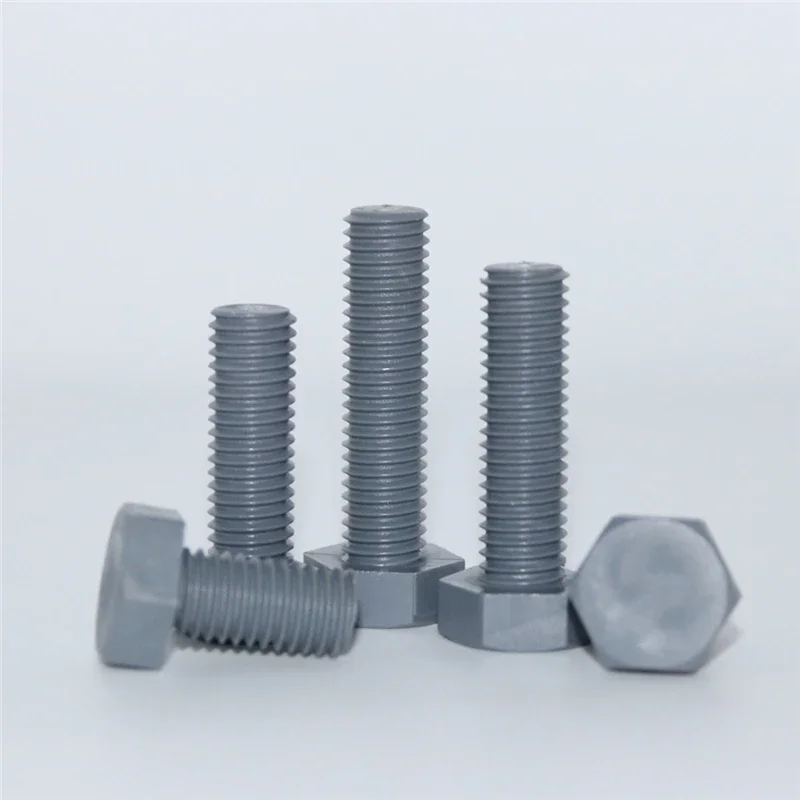 2pcs M14 hexagon nylon screws outer hex machine screw mechanical bolts PVC insulation plastic bolt gray color 80mm-100mm length