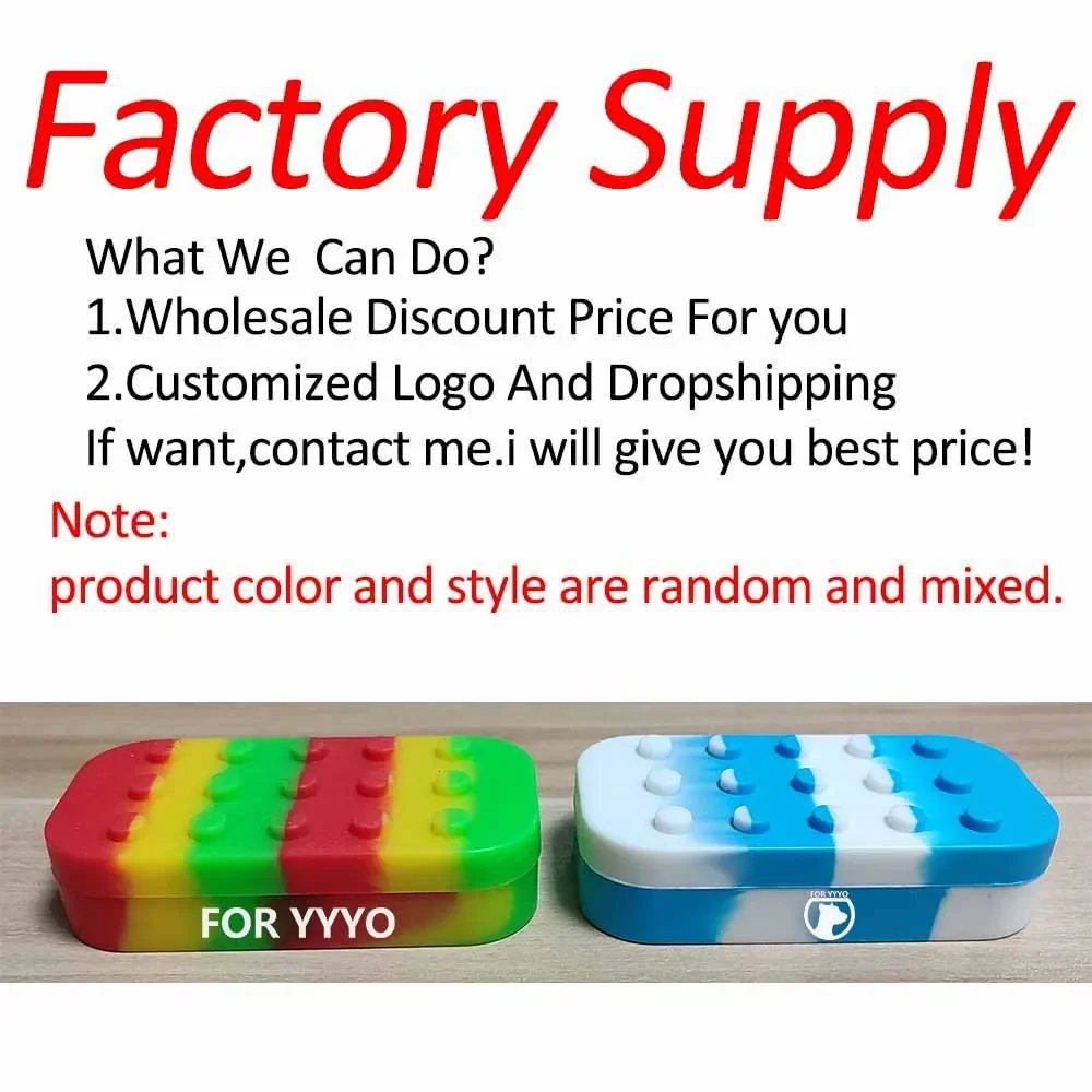 10Pcs Silicone Jar Divide Wax Container Oil Storage Box Non-stick Jars Smoking Accessories Cosmetic Bottle Makeup Case Cream Pot