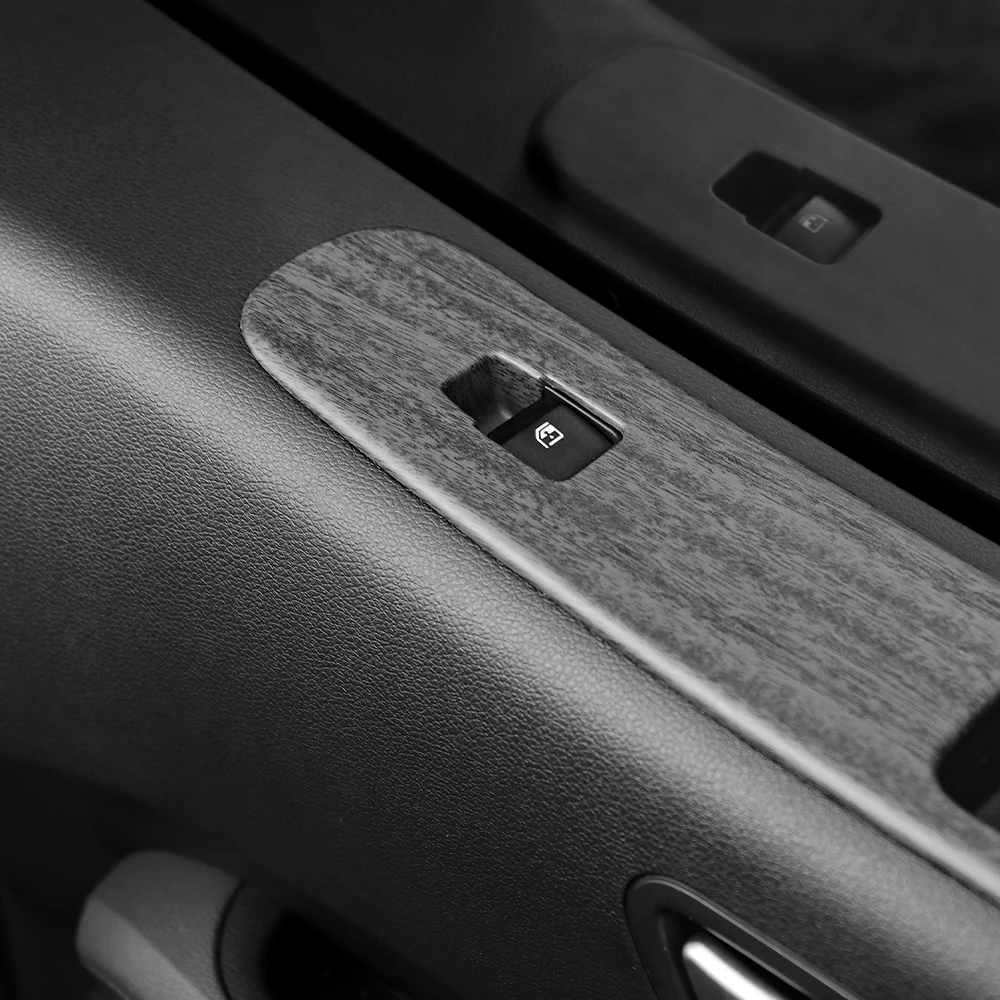 

For Hyundai Staria 2021-2026 Car Tuning Wood Grain 2PCS Window Button Cover Trim Car Interior Decor Accessories LHD