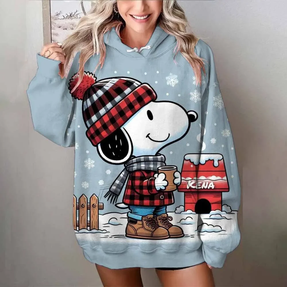 2025   Autumn and Winter  Sweater 3D Printing Cartoon Animation Snoopy Personality unisex Fashion Streetwear