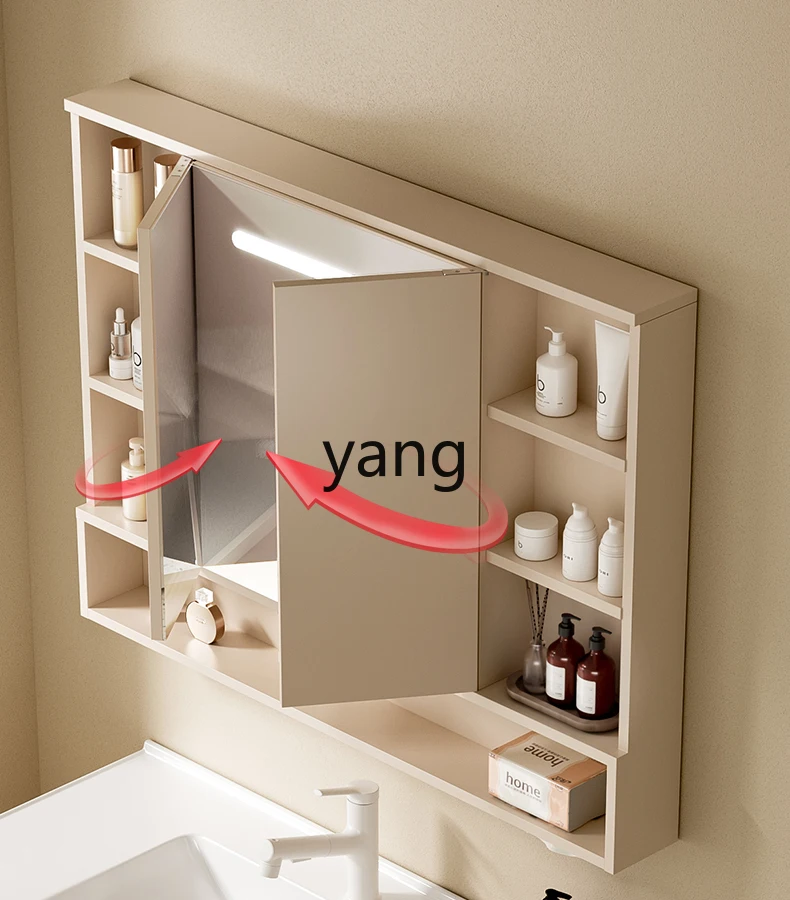 

LHH bathroom smart mirror cabinet bathroom mirror storage wall-mounted type