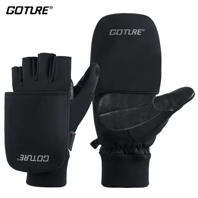 

Goture Winter Fishing Gloves S M L XL Windproof Waterproof Keep Warm Filp Gloves Waterproof Outdoor Skiing Bike Riding Gloves