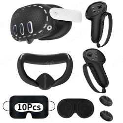 Silicone Protective Cover Kits for Meta Quest 3 VR Headset Face Cover Controller Protection Case for Meta Quest 3 Accessories