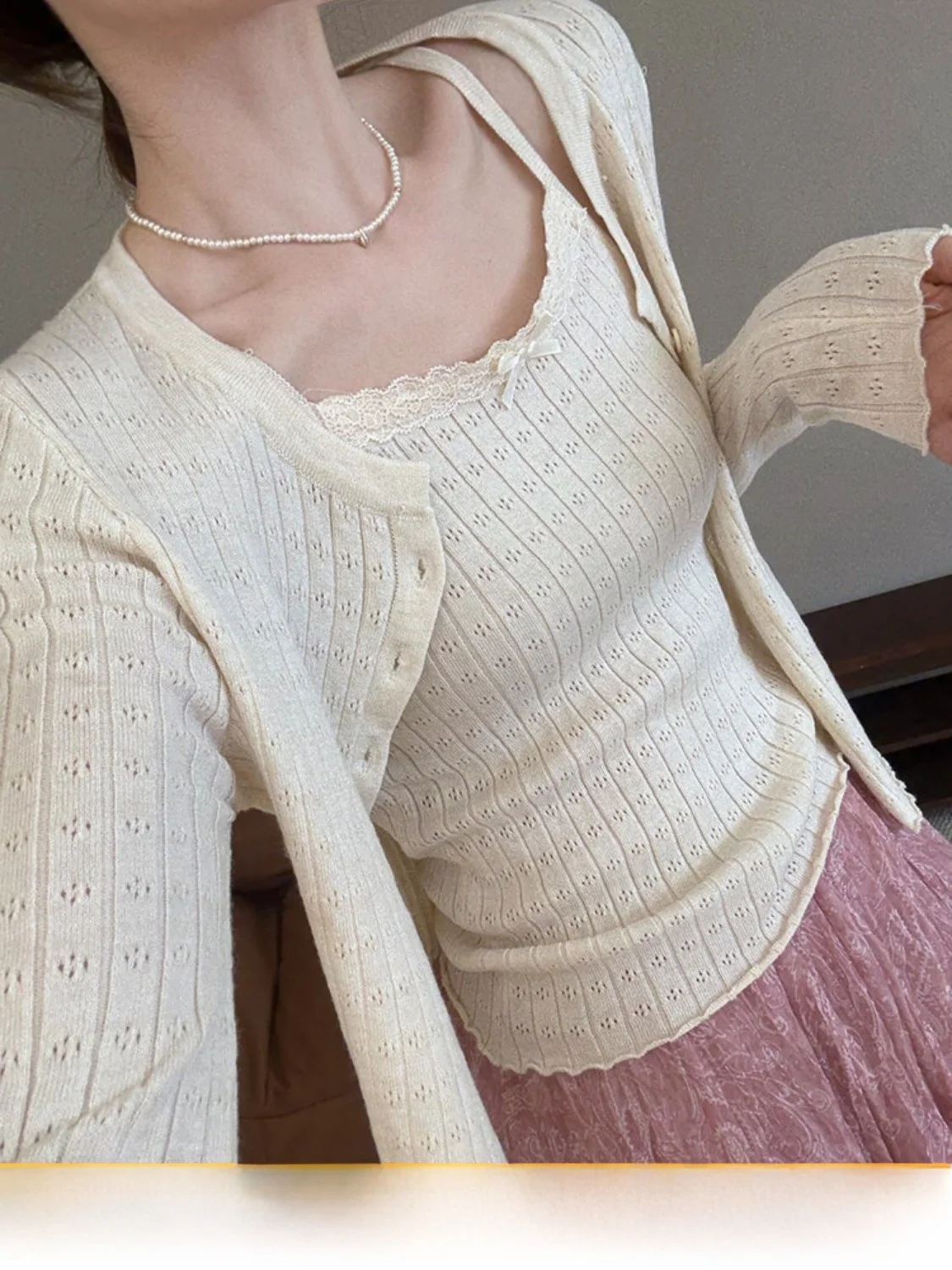 

Sweet Style Knot Slimming Two-Piece Set 2026 Summer New Gentle Elegant Trendy Slimming Age-Defying Ensemble