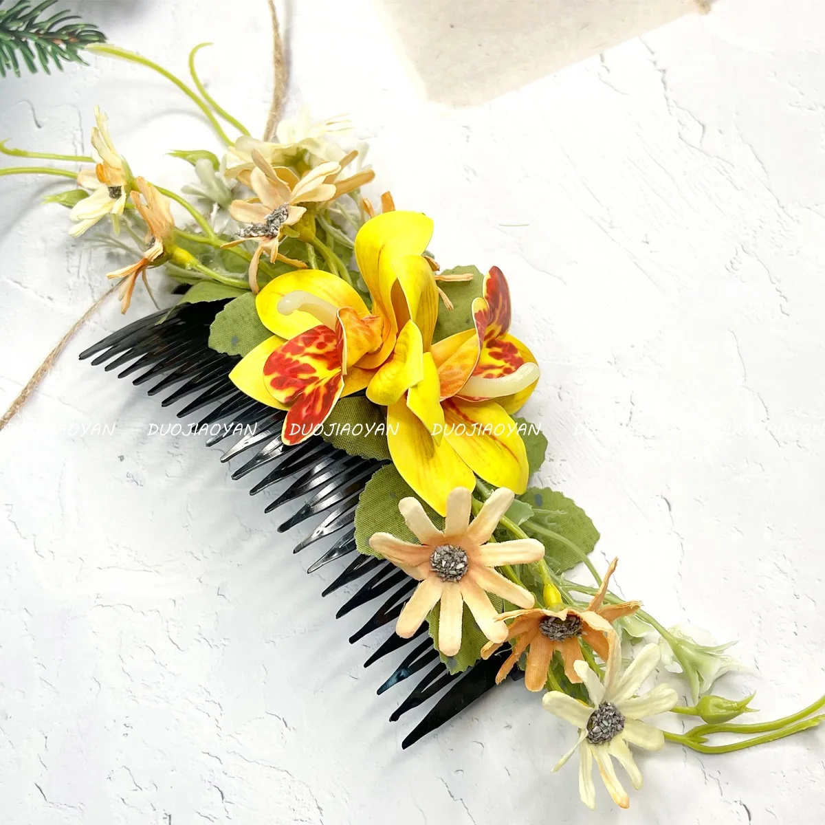 YHJ Lindas flores grampo de cabelo festa casamento performance dama de honra pentes de cabelo grampos de cabelo para mulheres meninas